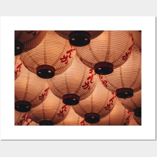 White chinese lantern photography Posters and Art